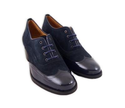 Zapatos cordones mujer azul marino clearance