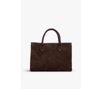 BOLSO MEDIANO DE SERRAJE PIEL COLOR CHOCOLATE