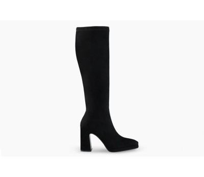 Bota alta mujer ante negro tacón