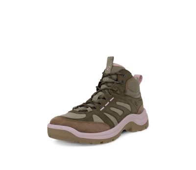 Bota cordones mujer verde/rosa