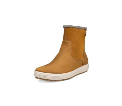 Bota baja mujer piel camel cremallera