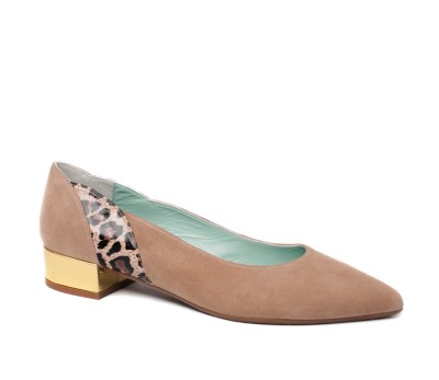 Zapato salon bajo de mujer ante taupe/ leopardo - Zapatos planos - Mujer |  comprar zapatos online