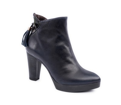botin azul marino mujer piel