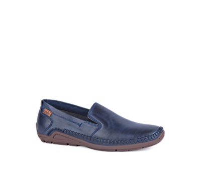 Zapato Azores hombre piel azul elásticos, ultraligero.
