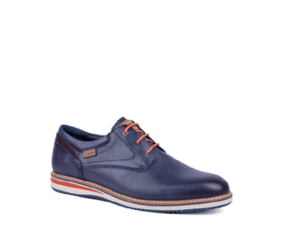 Zapato hombre piel blue cordones