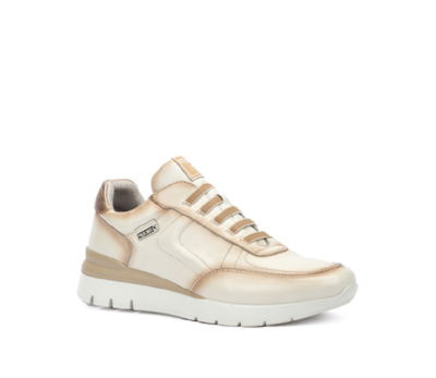 Zapato  Cantabria tipo deportivo en piel de color nata.