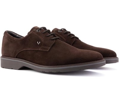 Martinelli Zapato de hombre en piel serraje color marrón chocolate, con cordones, clásico blucher muy cómodo.