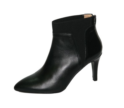 Posteridad fax Elegancia Botín piel negro con elástico y cremallera trasera - Botas y botines - Mujer  | comprar zapatos online