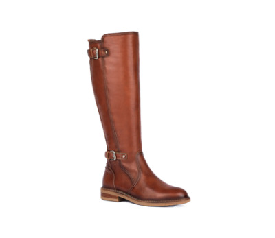 Bota Aldaya de mujer en piel con caña alta y doble hebilla.