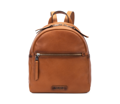 Mochila de piel de color cuero