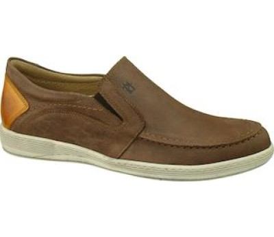 Zapato Hombre Sin Cordones De Piel Nobuck Marino Deportivo