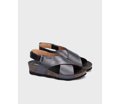 Mahon sandalia mujer cuña piel calcita