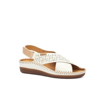 Sandalia Cadaques mujer piel nata velcro