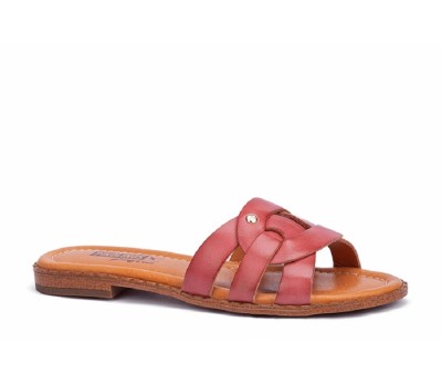 Sandalia mule plana piel confetti