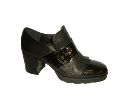 Simpático Regenerador Eficacia Zapato abotinado mujer combina dos pieles negro tacón - Zapatos de tacón -  Mujer | comprar zapatos online