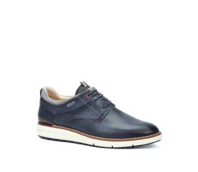 Zapato  Manacor hombre piel azul. Estilo casual.