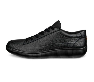 Zapato deportivo hombre piel negro cordones