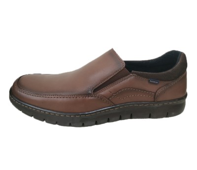 Zapato hombre piel siena marrón elásticos