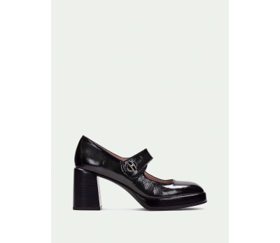 Zapato Mercedes color antracita con plataforma y tacón