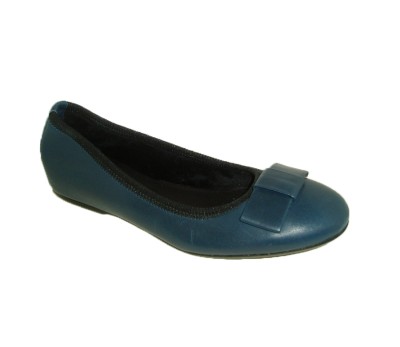 Zapato mujer piel azul lazo zapatero
