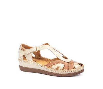 Zapato Cadaques mujer piel marfil talonera