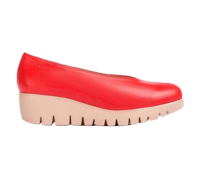 Zapato piel sauvag rojo piso fly - Mocasines y Nauticos Mujer | comprar zapatos online