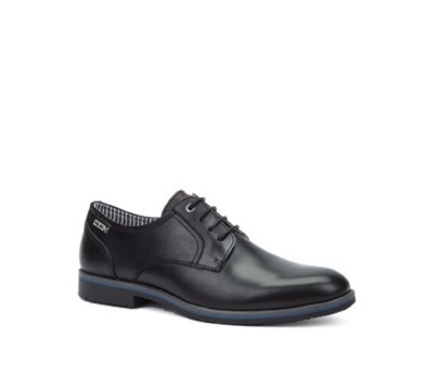 Zapato León hombre piel negro cordones