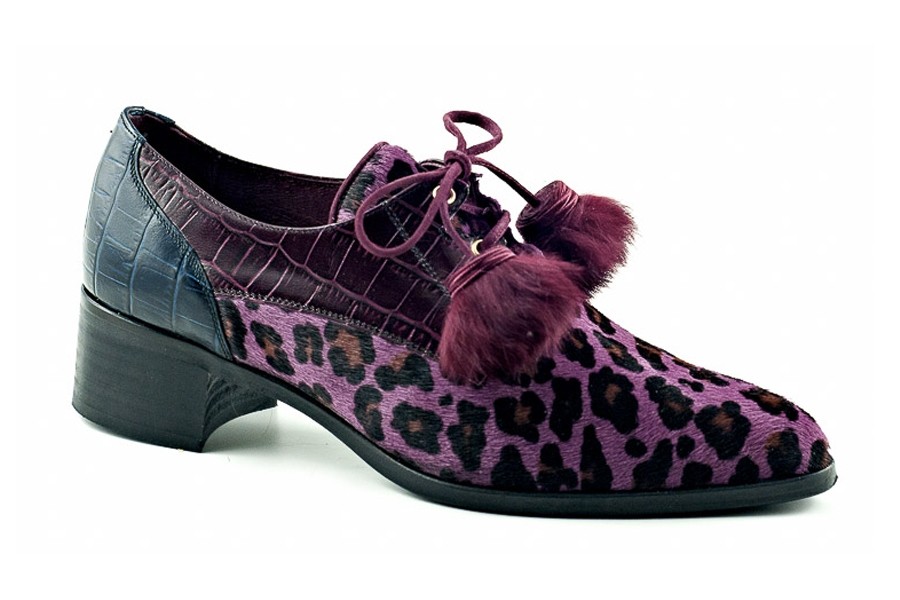 Zapato abotinado mujer print animal cordones Blucher Cordones Mujer