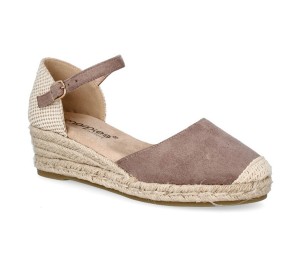 Alpargata mujer ante taupe cuña
