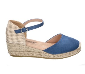Alpargata mujer azul jeans cuña
