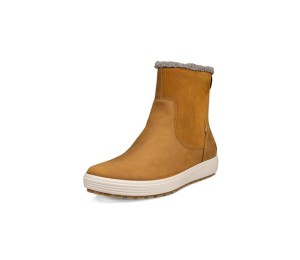 Bota baja mujer piel camel cremallera