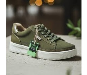 Deportiva de piel Kaki