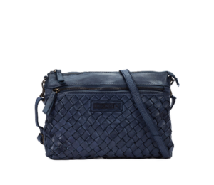 Bolso mujer piel color azul bandolera