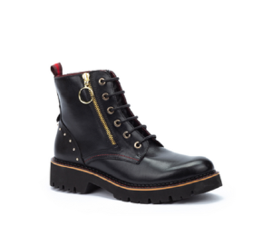 PIKOLINOS VICAR W6S-8619 bota de piel negro con cremallera y cordón, ultraligera.