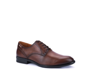 Zapato de cordón de caballero en piel color cuero