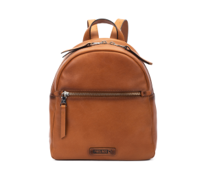 Mochila de piel de color cuero