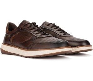 Pikolinos zapatos de hombre de cordones, estilo casual, piel color chocolate.