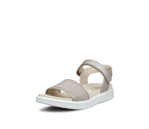 Sandalia mujer metalizada velcro