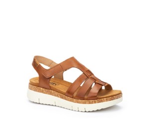 Sandalia Palma mujer piel brandy
