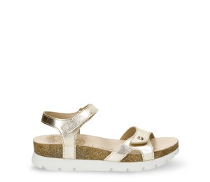 Sandalia mujer piel napa oro