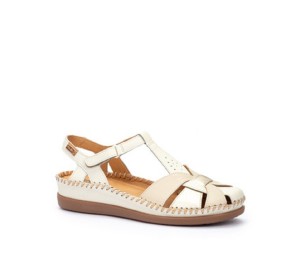 Sandalia Cadaques mujer piel nata velcro
