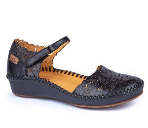 Vallarta sandalia mujer piel color negro puntera y talón cerrado, ultraligera.
