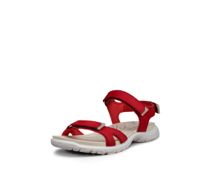 Sandalia mujer  rojo velcros