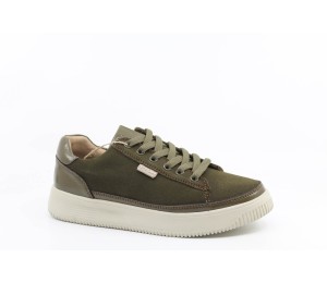 Deportiva de piel Kaki