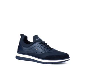 Zapato Walden hombre piel azul cordones