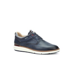 Zapato  Manacor hombre piel azul. Estilo casual.