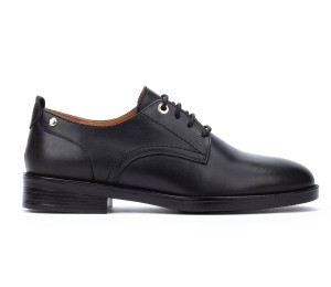 Zapato Puertollano mujer cordones plano negro