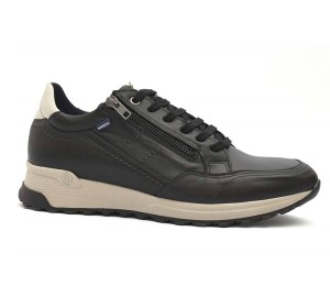 Zapato deportivo hombre piel negro 