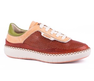 Zapato Mesina piel troquelada brick