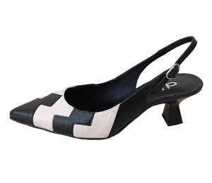Zapato destalonado mujer blanco/negro